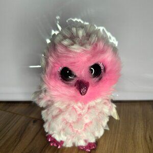 Ty Twiggy Pink Owl Beanie Boo with Tag